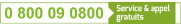0 800 09 0800 (Service & appel gratuits)
